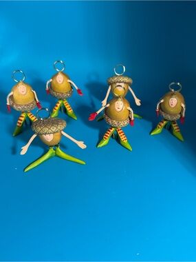 DEPT 56 KRINKLE Set of 6 PATIENCE BREWSTER ACORN PLACECARD HOLDERS OR ORNAMENTS